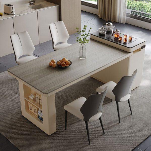 岛台餐桌可伸缩意式轻奢家用小户型餐桌椅组合餐桌茶桌一体饭桌子,住宅家具,岛台餐桌,淘宝优惠券,粉丝福利购,淘宝优惠卷