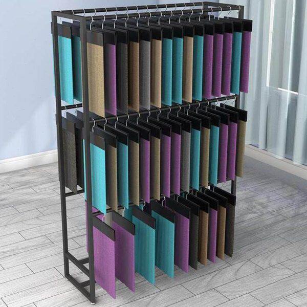 布料样品展示架双面皮革面料样板陈列架子家纺店展架样布吊卡货架