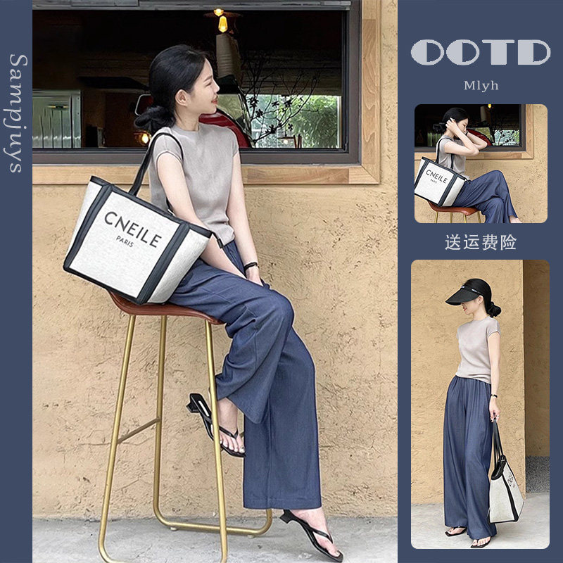 网红2024炸街减龄套装高级感小个子显瘦上衣阔腿裤夏装搭配一整套,女装/女士精品,连衣裙,淘宝优惠券,粉丝福利购,淘宝优惠卷