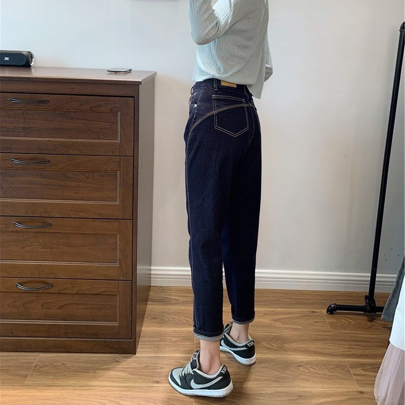 大码女装高腰牛仔裤女春秋2021新款胖妹妹宽松显瘦弹力直筒哈伦裤,女装/女士精品,大码连衣裙,淘宝优惠券,粉丝福利购,淘宝优惠卷