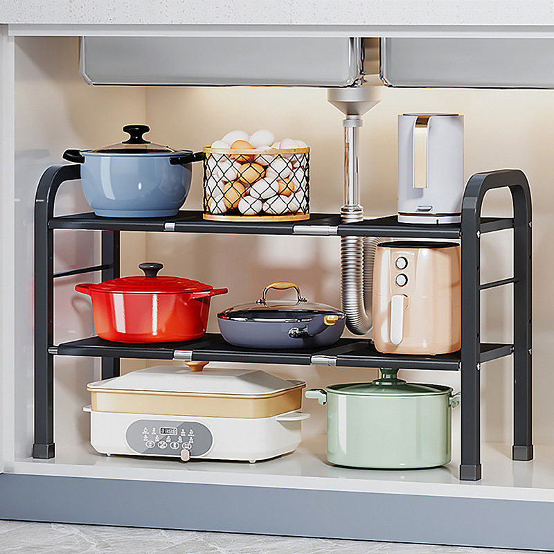 厨房可伸缩下水槽置物架橱柜分层架储物架层架多功能锅具收纳架子,厨房/烹饪用具,厨房置物架/置物柜/角架,淘宝优惠券,粉丝福利购,淘宝优惠卷