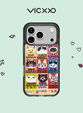 韩国VICXXO Plabear 猫咪伙伴 TTIBU TTIBU手机壳卡通图案可替换粘贴背板适用苹果17pm/p手机壳女生磁吸透明