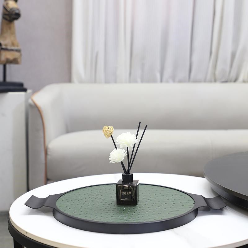 极简金属皮革香薰托盘摆件家居客厅茶几桌面收纳盘样板房软装饰品,家居饰品,香薰托盘,淘宝优惠券,粉丝福利购,淘宝优惠卷