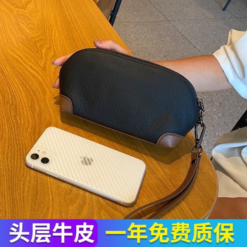 2024秋冬新款真皮大容量零钱包女休闲百搭手挽包放手机软牛皮手包,箱包皮具/热销女包/男包,手拿包,淘宝优惠券,粉丝福利购,淘宝优惠卷
