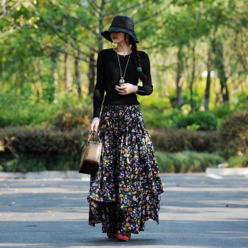 【雏菊】素心自制民族风长裙春夏季小碎花府绸超大摆半身裙跳舞裙,女装/女士精品,半身裙,淘宝优惠券,粉丝福利购,淘宝优惠卷