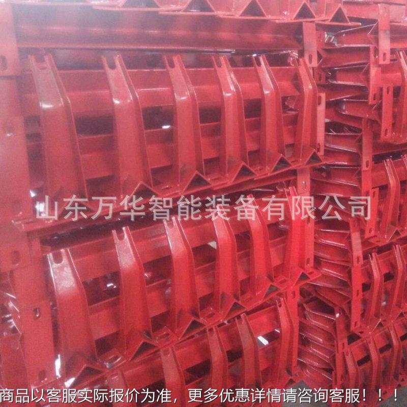 矿皮带机托辊支架齐全三带联辊用摩擦调心托辊组矿用皮输送托架辊图片