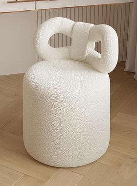 网红蝴蝶结化妆椅化妆凳梳妆台椅子女生卧室靠背凳子可爱公主圆凳