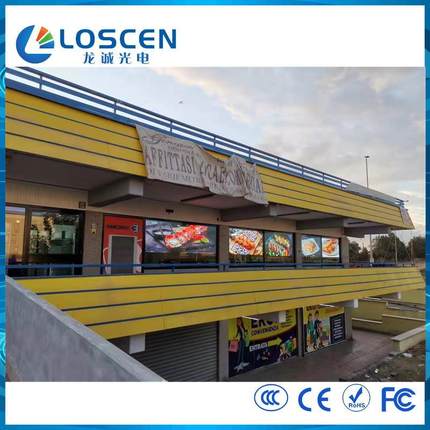 户外LED格栅屏P15.625P25直插高亮玻璃橱窗透明屏广告大屏幕