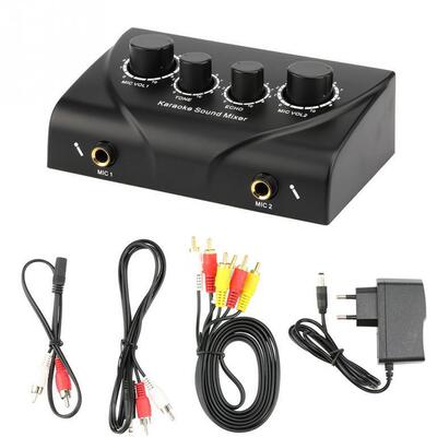 karaoke功放前级卡拉OK家用效果器混音器小型混音台混响器调音台