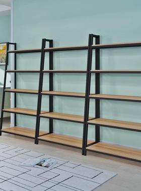 现货钢木书架简易铁艺货架多层置物架家居客厅架子展示架