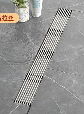 68长条形不锈钢地漏防臭卫生间条形偏芯侧排水口条形加长家用