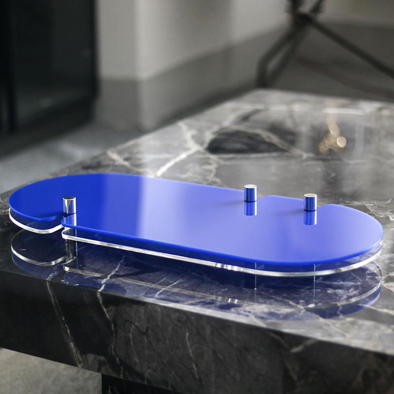 现代简约亚克力创意亚克力托盘摆件样板房民宿客厅餐厅卧室装饰品