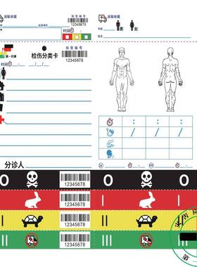 卫生应急伤情识别卡检伤分类卡伤票检伤卡马甲卫生应急