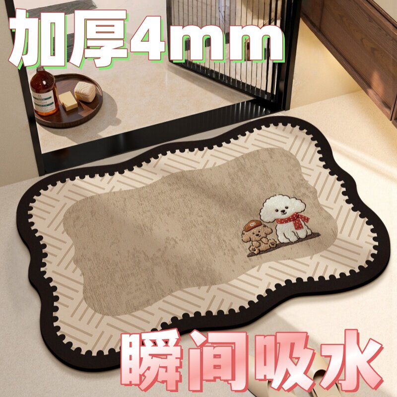 卡通高级感浴室地垫卫生间硅藻泥吸水洗手池厕所门口防滑耐脏脚垫