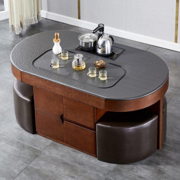 实木茶桌椅组合功夫茶几桌火烧石家用办公室简约泡茶台客厅茶具桌,住宅家具,茶几,淘宝优惠券,粉丝福利购,淘宝优惠卷