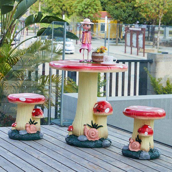 户外树脂桌椅幼儿园卡通蘑菇大摆件家居创意户外桌椅庭院太阳景观,家居饰品,户外/庭院摆件,淘宝优惠券,粉丝福利购,淘宝优惠卷