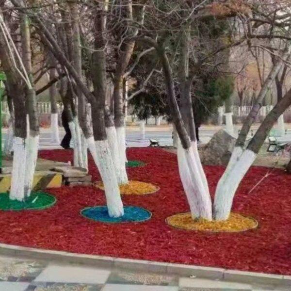 有机覆盖物彩色木屑树穴造景庭院花境铺面花园防草铺土木趣树皮