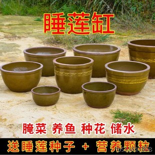 缸盆水缸陶瓷家用荷花缸大水缸养鱼睡莲缸老式腌菜缸面缸储水鱼缸