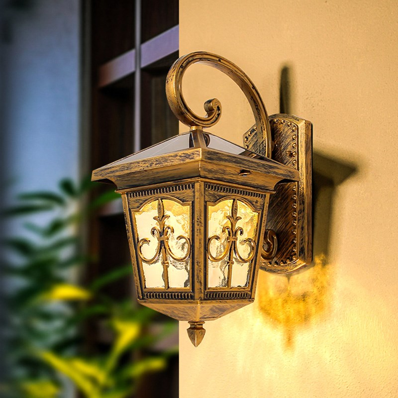 太阳能壁灯欧式复古庭院灯大门口走廊H户外防水花园别墅阳台外墙