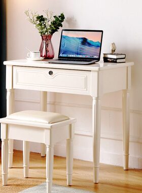 橡木书桌全实木卧室桌学生写字桌小课桌60-90CM小户型桌子电脑桌