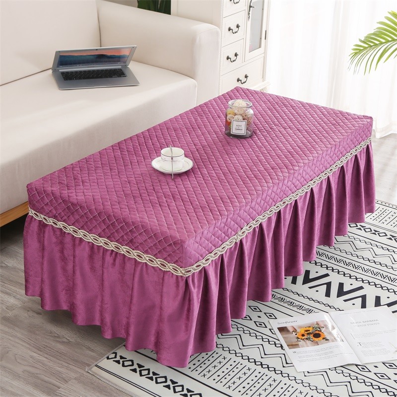 加厚布艺纯色桌布绒布茶几t罩餐桌台布电视柜上档次床头柜防滑客