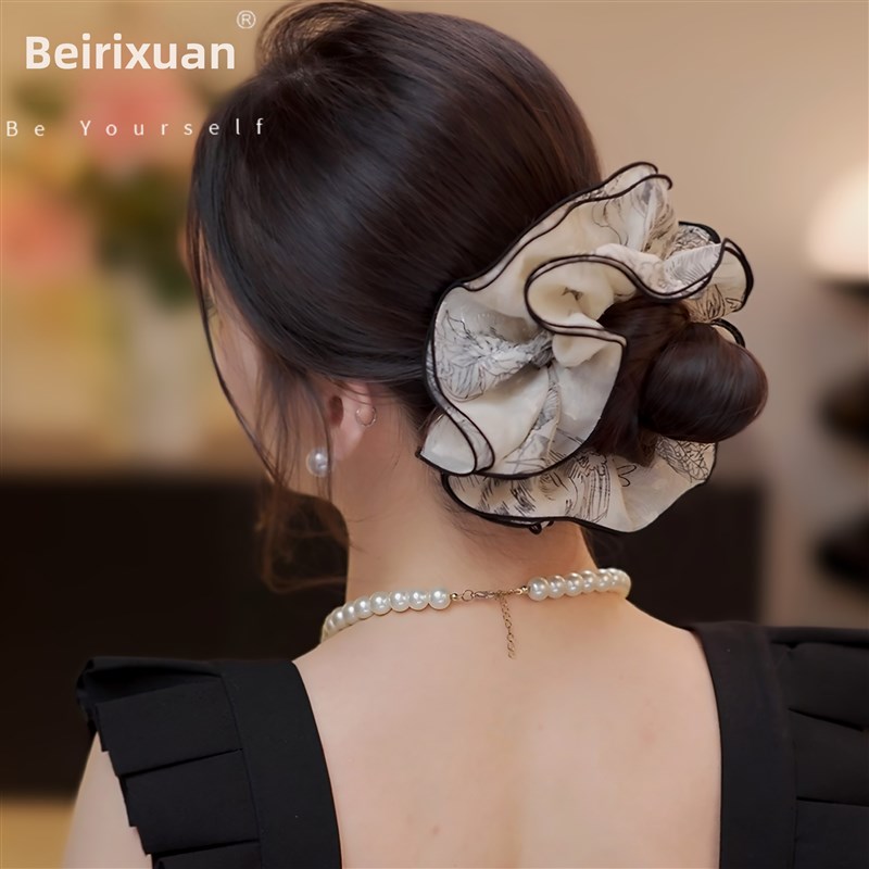 Fq12c5无障碍奢华新高端优雅浪漫花温柔发圈大肠发圈