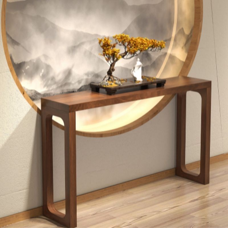 新中式实木玄关台门m厅玄关柜条案条几供桌香案玄关边桌端景台窄