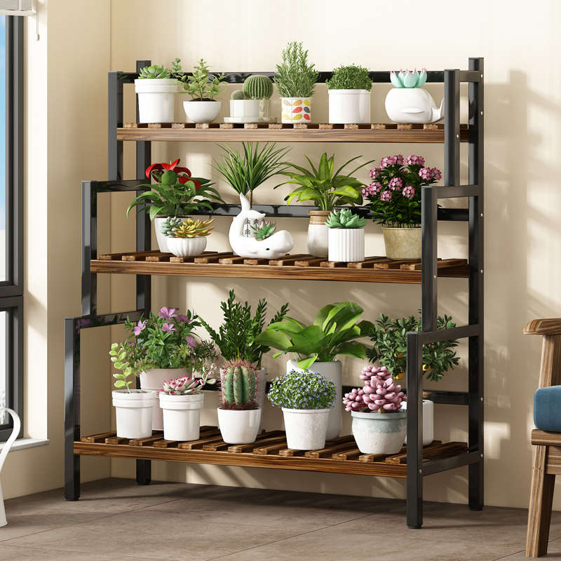 花架子客厅落地式简约现代多肉z花园铁艺置物架阳台室外花盆架装