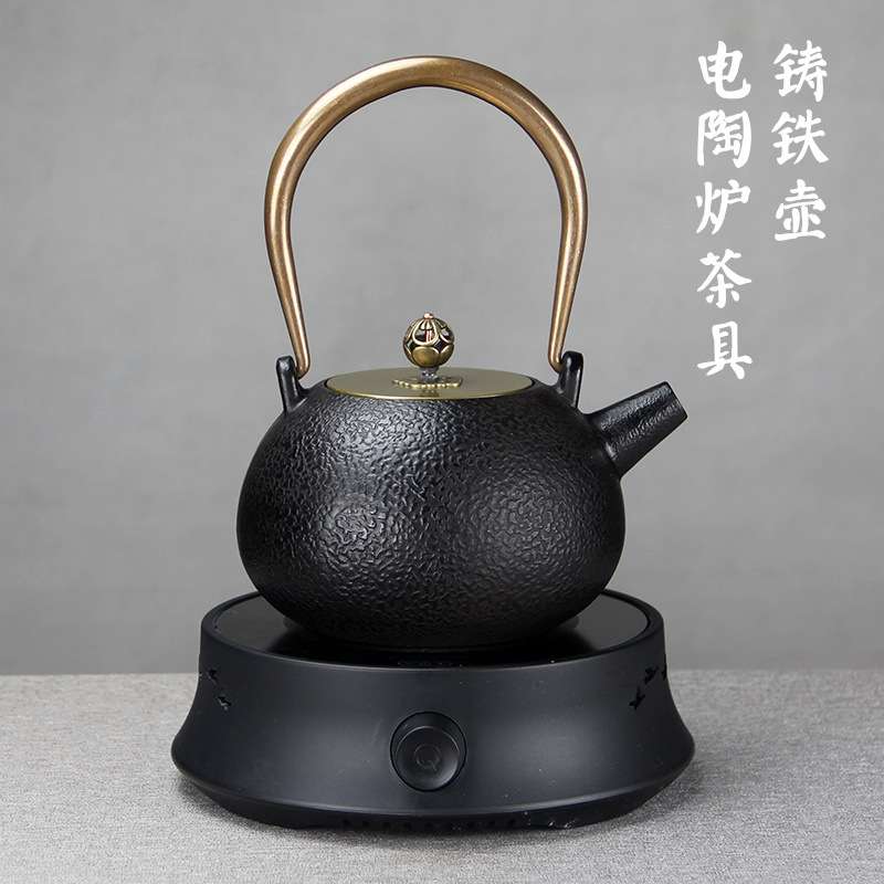 经典简约素雅铁艺茶壶铸铁壶电陶炉煮茶器家用烧水养生茶具套装