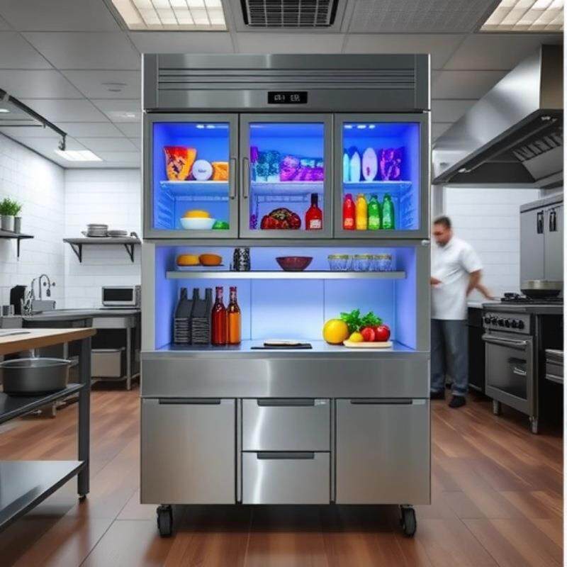 多功能子母柜商用上冷藏下冷冻一体展示柜厨房工作台冰柜冰箱