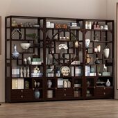 博古架中式 茶柜置物架子客厅隔断多宝阁非实木多层古董摆件展示柜