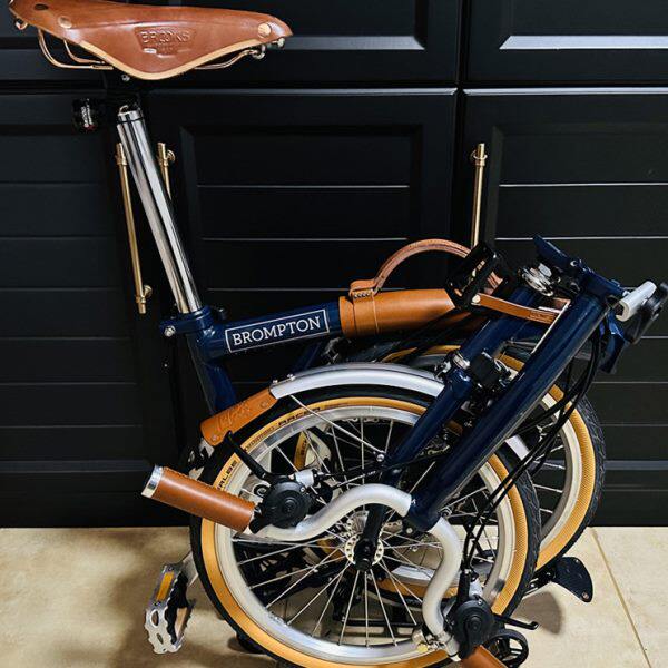 扶摇适用brompton小布折叠自行车配件牛皮提车带提手提把装饰单车