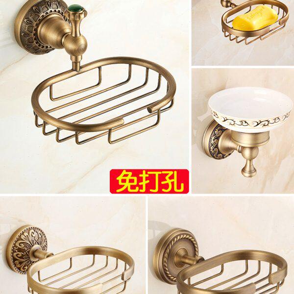 欧式卫生间皂网肥皂架香皂盒仿古香皂架肥皂盒全铜浴室挂件免打孔