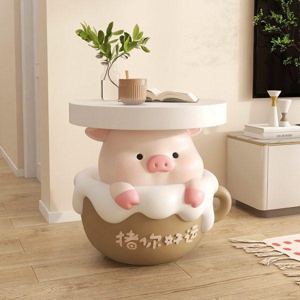 卡通猪客厅落地摆件家居装饰品茶几电视柜沙发边几床头柜乔迁礼品,家居饰品,落地摆件,淘宝优惠券,粉丝福利购,淘宝优惠卷