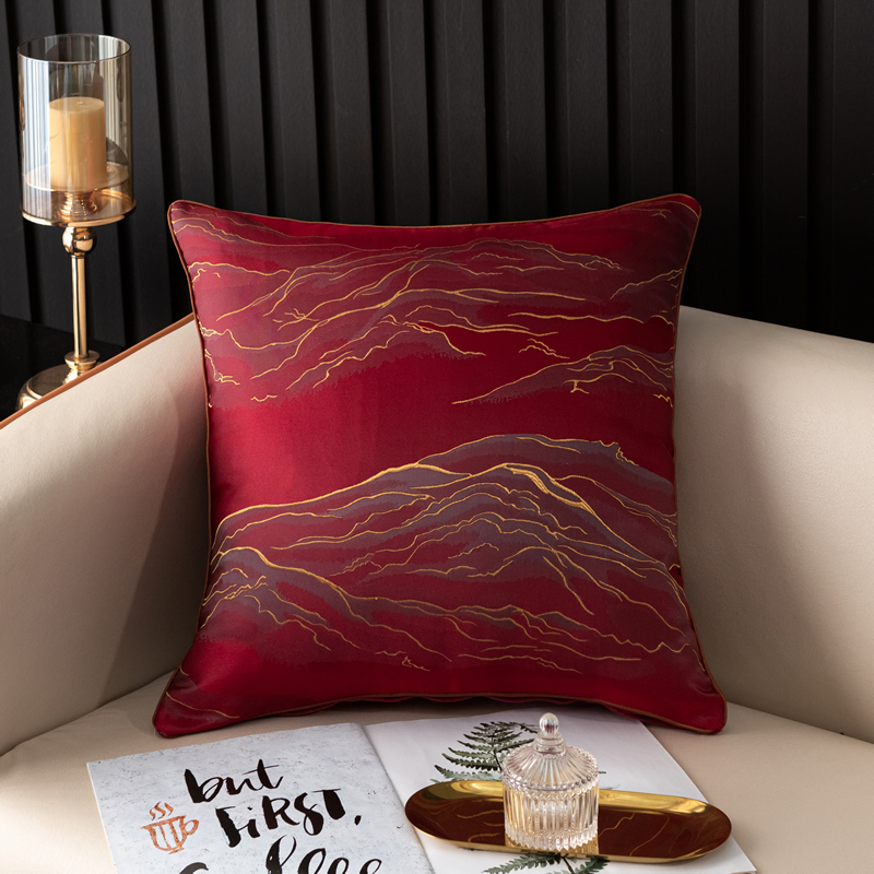 红色中国风大号靠垫客厅实s木沙发大抱枕套55x55含芯中式靠枕大气