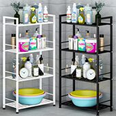 卫生间浴室置物架落地式 多层厕所洗手间夹缝收纳架脸盆架多功狮狮