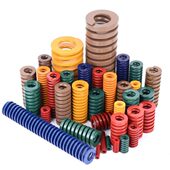 进口合金钢 黄蓝红绿棕色矩形扁线耐高温高强度压缩配件 模具弹簧