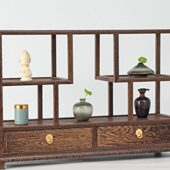 鸡翅木桌面博古架架子置物架展示架多宝阁茶壶茶具实木收纳架中式