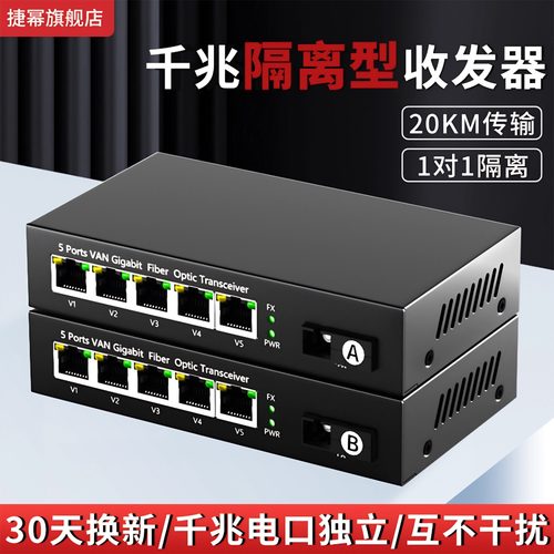 千兆1光8电隔离型光纤收发器