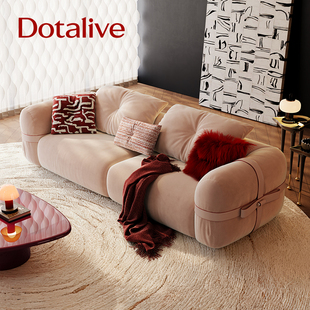 多特莱菲法式布艺沙发轻奢高级感客厅简约直排小户型粉色奶油风