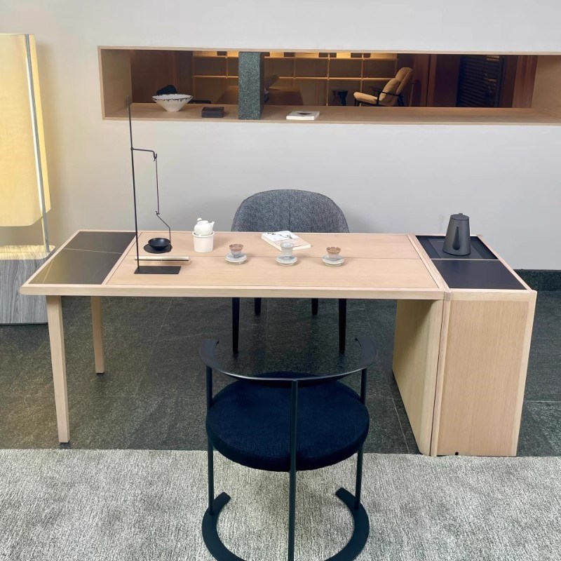 新中式实木茶桌2025新款高端原木E色轻奢简约现代茶室白蜡木泡茶