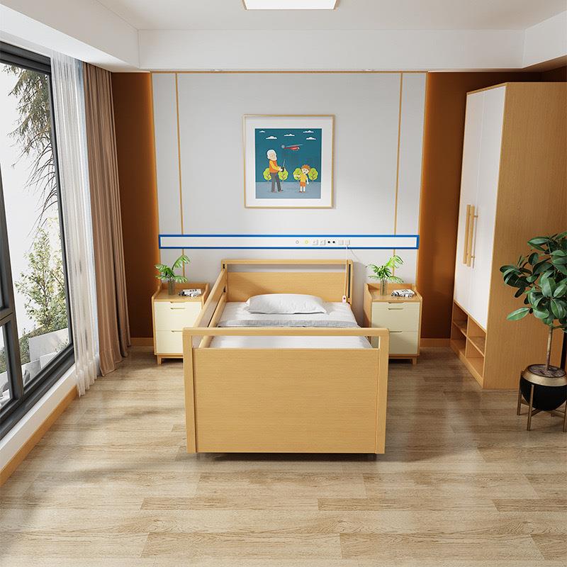 现代适老家具老年单人床机构养老院敬老院实木自理护理床