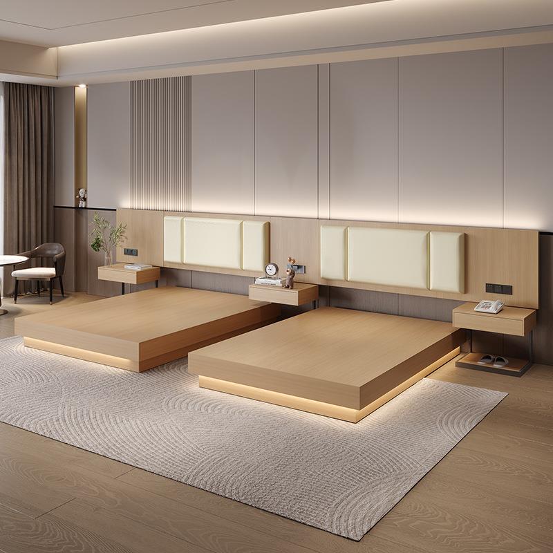 酒店家具标间全套民宿客房双床家具专用床箱全季快捷旅馆用床双床