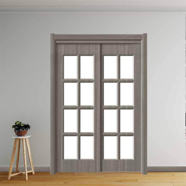 江山木门厂家专业生产钢化玻璃免漆实木复合多层移门厨房门阳台门