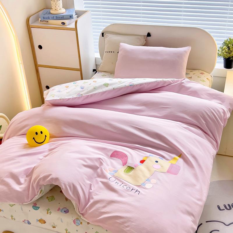 A类幼儿园六件套40支长绒棉绣花款幼儿园套件儿童入园午睡多件套