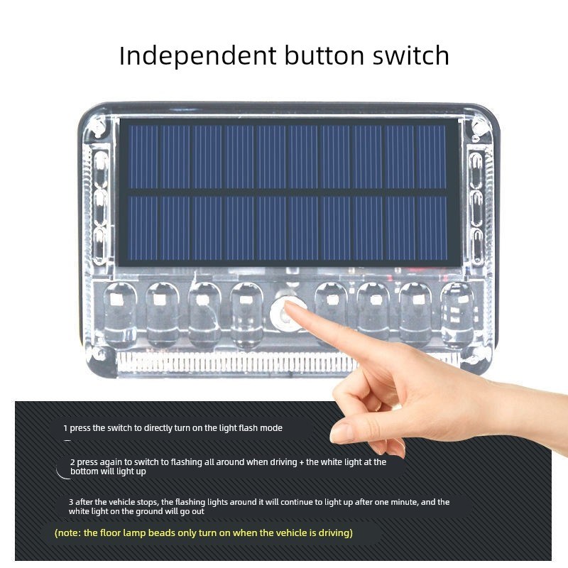 货车太阳能边灯爆闪警示灯照地灯半挂车侧灯强磁防U追尾照路免接