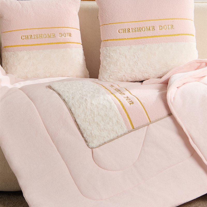 加厚牛奶绒盖毯抱枕被子r两用汽车上沙发靠垫枕头午睡二合一办公