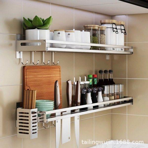 【厂家】304不锈钢免打孔壁挂式厨房调味料油盐酱醋置物架,厨房/烹饪用具,调料置物架,淘宝优惠券,粉丝福利购,淘宝优惠卷