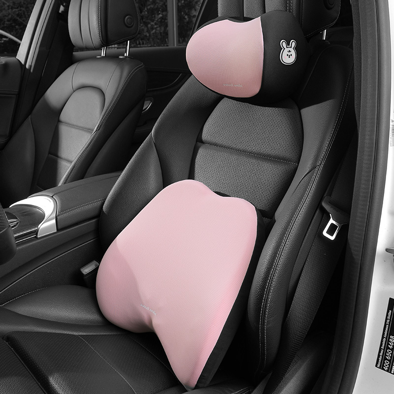 汽车座椅头枕护颈枕车用一对卡通C腰靠车载记忆棉靠枕车内颈椎枕