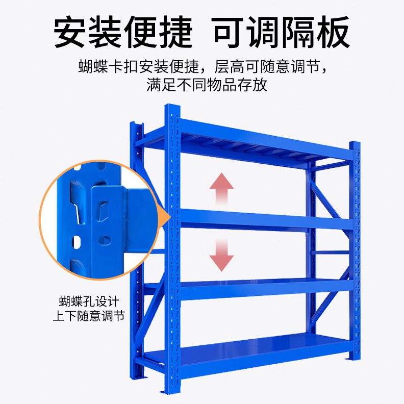 加厚仓储货架仓库多层快递超市家用地下室置物架重型展示货物铁架